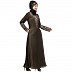 A-line abaya with Resham embroidery work- Olive Green